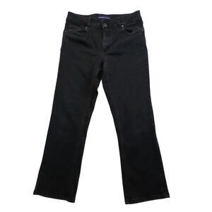 Adrienne Vittadini Womens Petite Black Straight Leg Jeans 10P